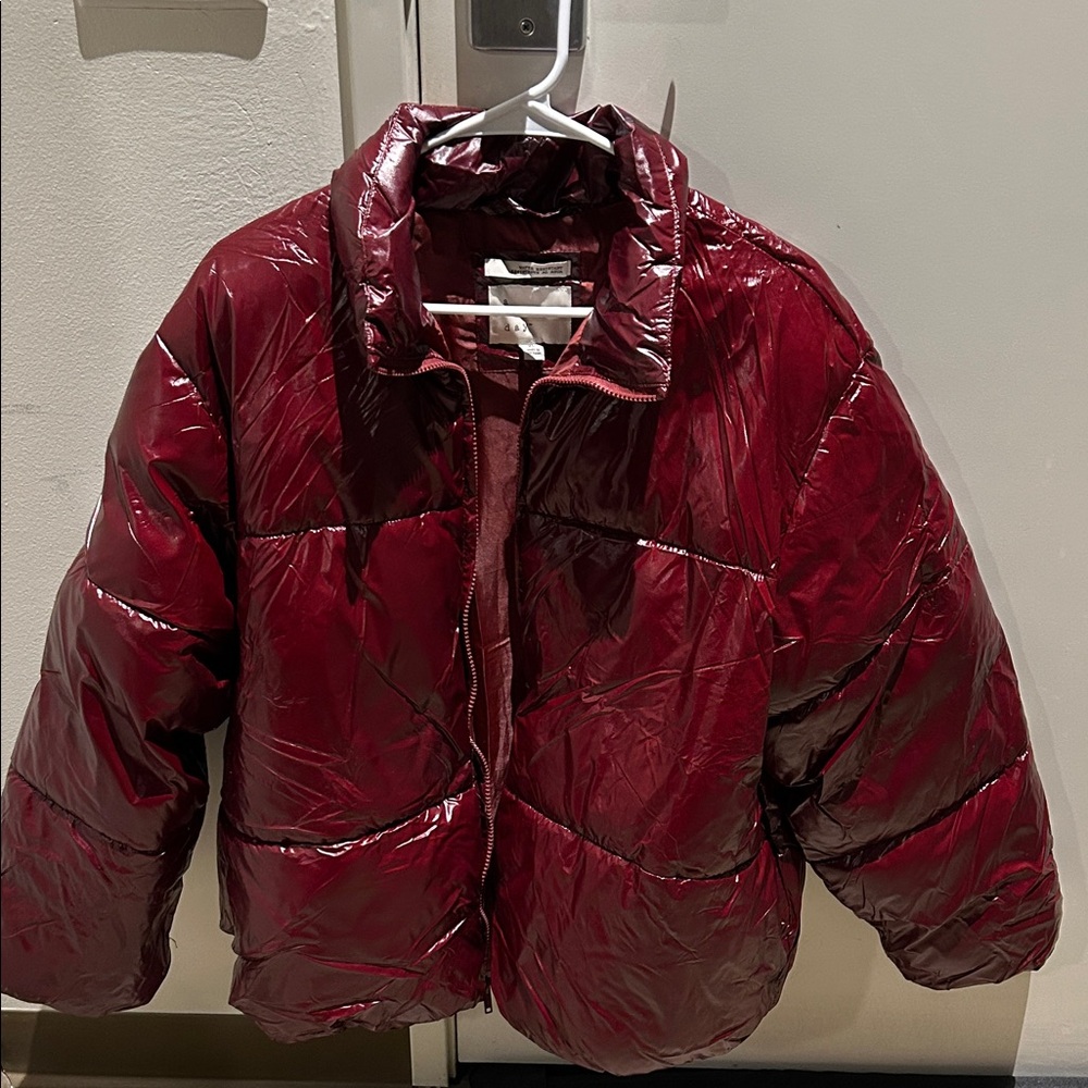 A New Day Womens Maroon Puffer Jacket